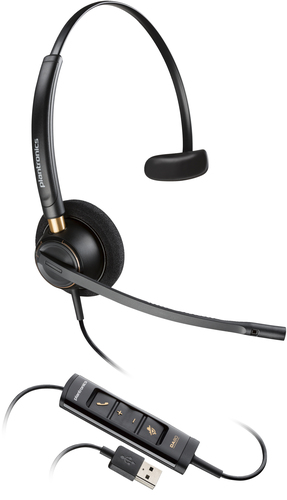 POLY EncorePro 515 Monaural USB-A, Wired, Headset/Headphones, Black