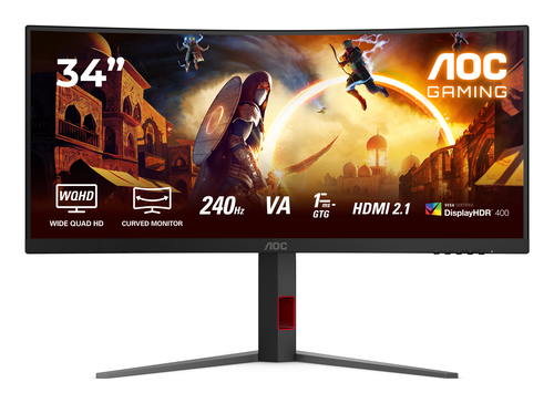AOC G4 (CU34G4Z), 86.4 cm (34"), 3440 x 1440 pixels, Wide Quad HD, LED Monitor