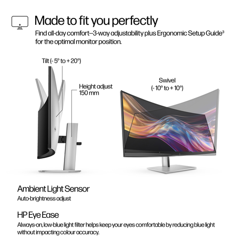 HP Series 7 Pro 37.5 inch WQHD+ Thunderbolt 4 Monitor, LCD