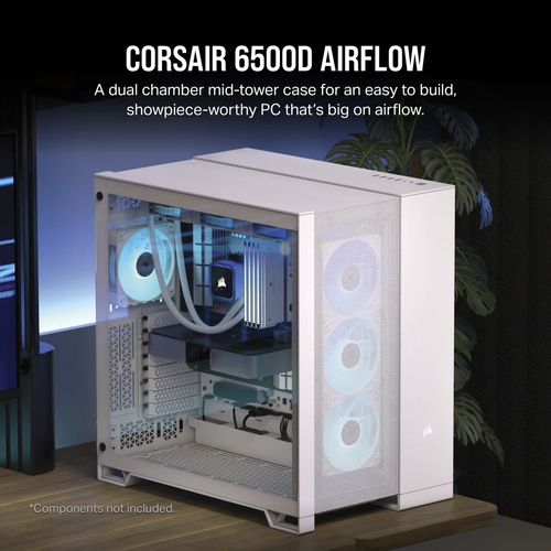 Corsair 6500D AIRFLOW, White, ATX, Midi Tower, PC Case
