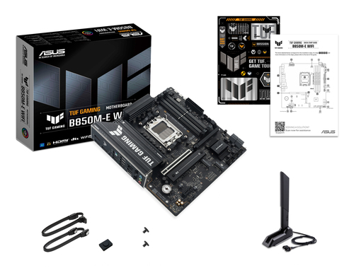 ASUS TUF Gaming B850M-E WiFi installed in gaming PC case