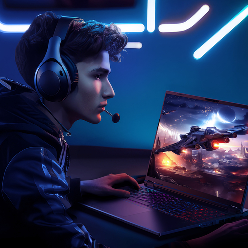 Close-up of Acer Predator Helios Neo 18 RGB keyboard lighting effects