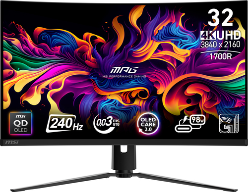 MSI MPG 321CURX QD-OLED, 80 cm (31.5"), 3840 x 2160 pixels, 4K Ultra HD, Monitor