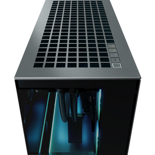 ARCTIC Xtender VG Black metal PC case front and side view with panoramic tempered glass panels
