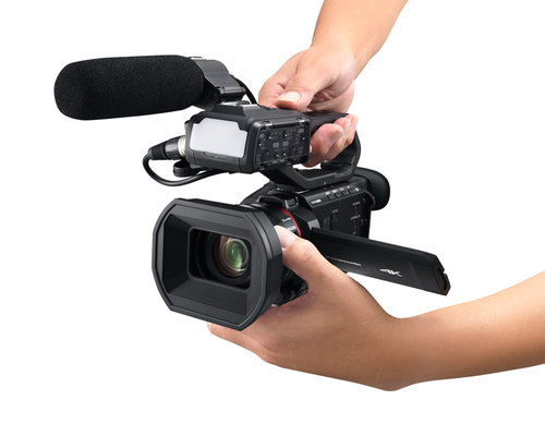 Panasonic AG-CX20 used for professional filming with image stabilization active