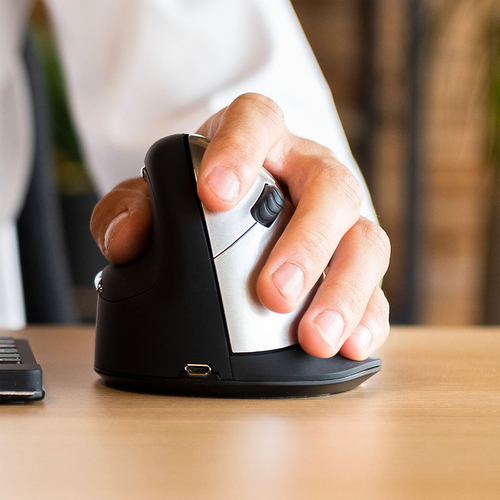 R-Go Tools Ergonomic mouse, left-handed, Bluetooth, RF Wireless, 2500 DPI, Black