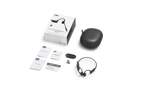 SHOKZ OpenComm2 UC Wireless Bone Conduction Office Headset/Ear-hook, Black