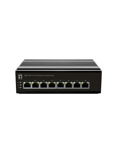 LevelOne 8-Port Fast Ethernet, Unmanaged Industrial Switch, DIN-Rail.