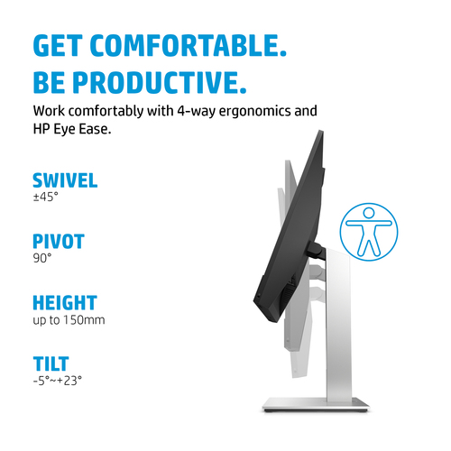 HP E24m G4 FHD USB-C Conferencing Monitor, (23.8"), 1920 x 1080 pixels, LCD