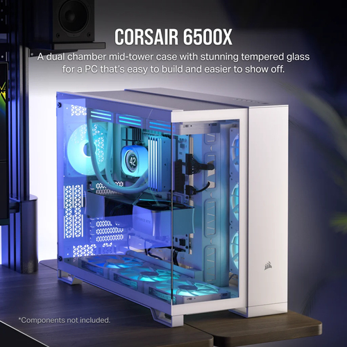 Corsair 6500X, ATX, Plastic, Steel, Tempered glass Midi Tower PC Case