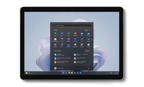 Microsoft Surface Go 4 portable tablet used for work and video calls
