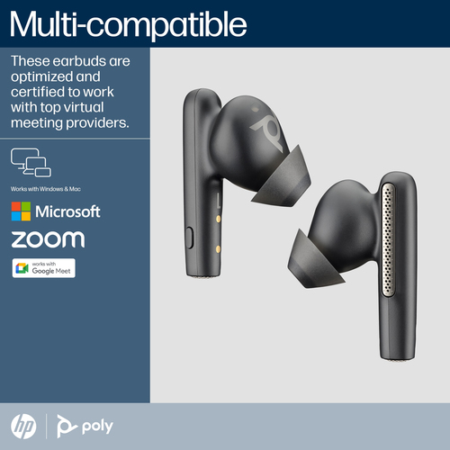 POLY Voyager Free 60 UC +BT700 USB-A, Wireless, Headset/Earbuds, Black