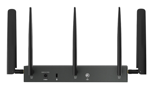 TP-Link ER706WP-4G router with Ethernet LAN ports close up