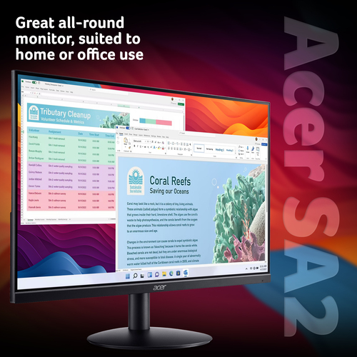 Acer SA242YH1, 60.5 cm (23.8"), 1920 x 1080 pixels, Full HD, LCD Monitor