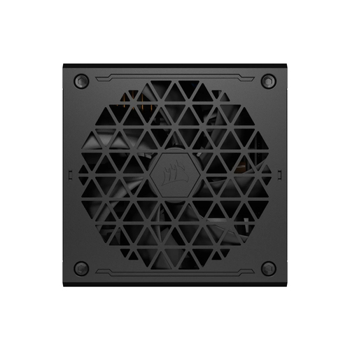 Corsair RM1200e power supply front fan grille with geometric mesh design