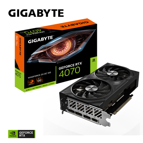 Gigabyte GeForce RTX™ 4070 WINDFORCE 2X OC 12GB GDDR6X PCIe 4.0 4x Displays Graphics Card