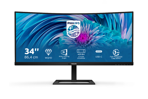 Philips E Line 346E2CUAE/00, (34"), 3440 x 1440 pixels, Wide QHD+, LCD Monitor