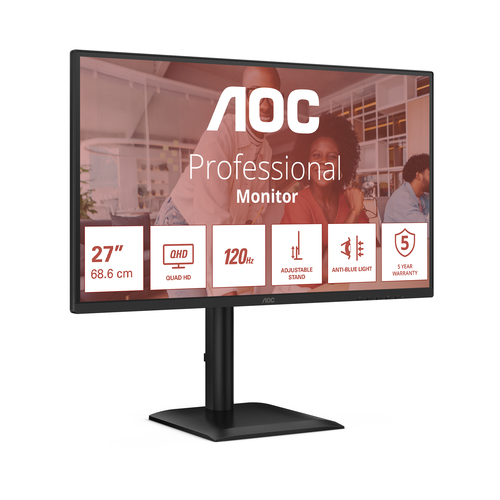 AOC E4 Q27E4CV, 68.6 cm (27"), 2560 x 1440 pixels, Quad HD, LED, Monitor