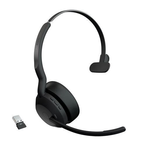 Jabra Evolve2 55 Link380a UC Mono, Wireless, 20 - 20000 Hz, Headset/Headphone, Black