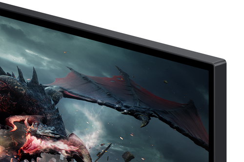 Close-up of Samsung 32" monitor with fast IPS panel clarity