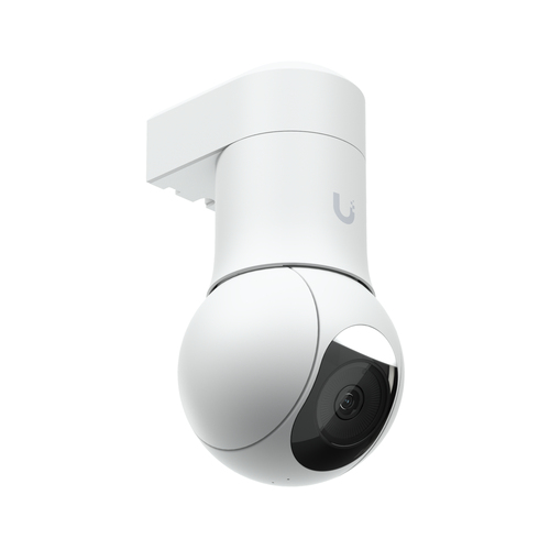 Ubiquiti G5 PTZ 4MP indoor outdoor wired IP camera mounted on wall with night vision