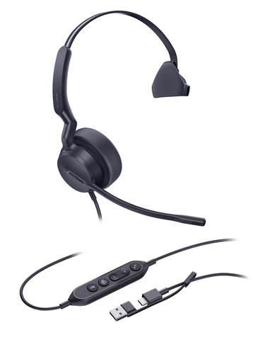 Yealink UH44 Mono Teams, Wired, Office/Call center, Headset/Headphones, Black
