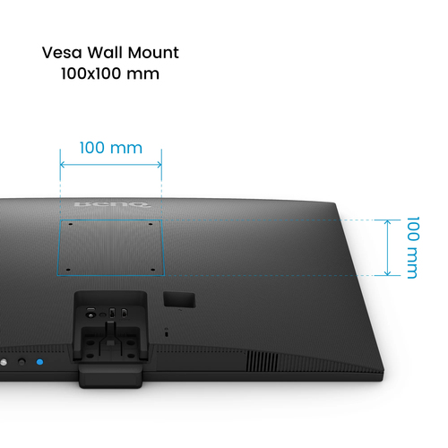 BenQ 1080p Eye-Care monitor rear view with clean back panel design