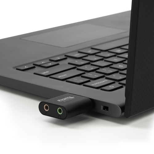 Plugable USB Audio Adapter 3.5mm Sound Card for PC Mac Linux 16 Bit USB