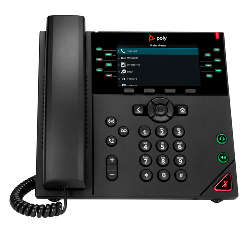 POLY VVX 450 12-Line PoE IP Phone Black LCD Display