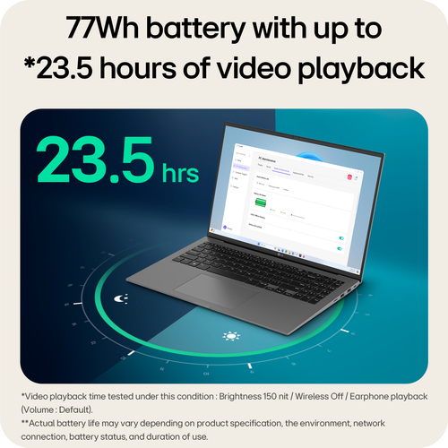 LG Gram, Intel Core Ultra 7,16GB/1TB, 16" Hybrid AI Laptop, Windows 11 Home