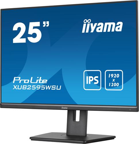 iiyama ProLite IPS, 63.5 cm (25"), 1920 x 1200 pixels, LED, Monitor