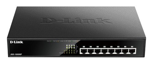 D-Link (DGS-1008MP), 8-Port Gigabit PoE+, Unmanaged Desktop Switch