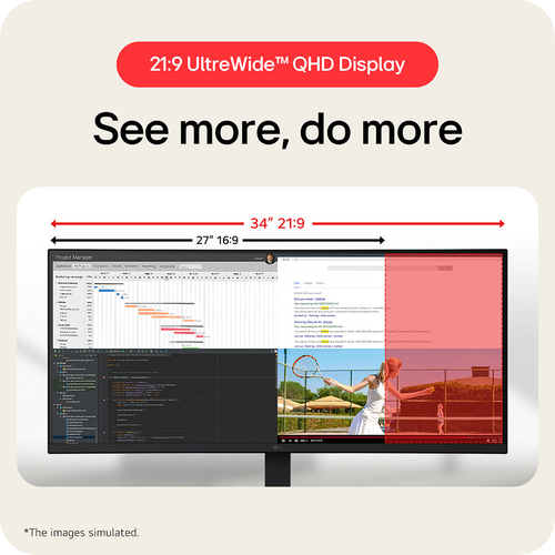 LG IPS Ultrawide QHD 34" 3440 x 1440 pixels LCD Monitor Black