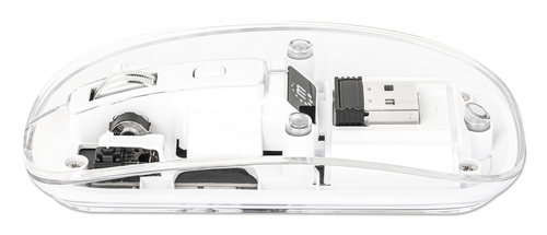 Manhattan (190275) Ambidextrous, Optical, RF Wireless 1600 DPI Transparent Mouse