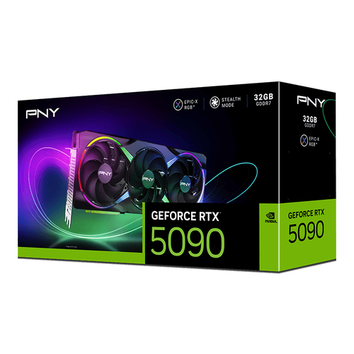PNY GeForce RTX 5090, 32 GB GDDR7 512-bit, 7680 x 4320 pixels, Graphics Card