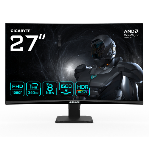 GIGABYTE (GS27FC2-EK) 27" FHD Curved Gaming Monitor, LED, Black
