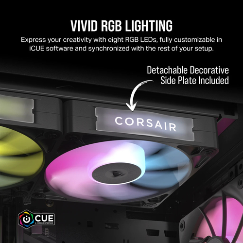 Corsair iCUE LINK RX120 RGB 120mm PC Fan, 400-2100 RPM, Quiet High Airflow