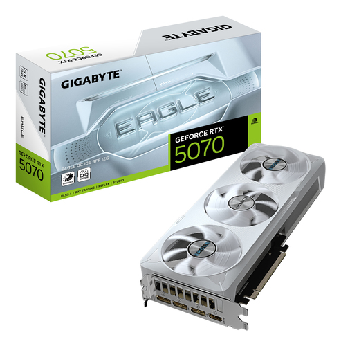 GIGABYTE GeForce RTX 5070 EAGLE OC ICE SFF, 12GB GDDR7, PCIe 5.0, Graphic Card