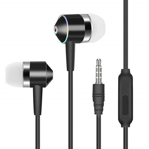 JLC Matte Earphones with Microphone, Black, Wired, Headset/Earphones Black