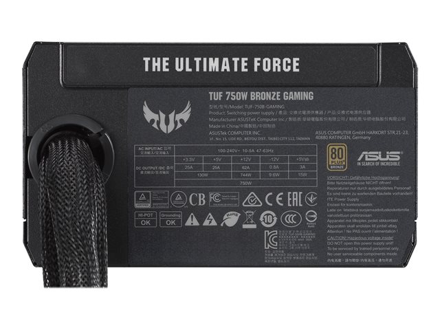 ASUS TUF 750B, 750 W, 100 - 240 V, ATX, Gaming Power Supply