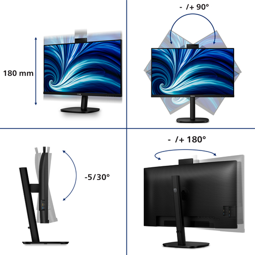 Philips 3000 series 32B2U3601H/00 31.5" 2560 x 1440 pixels LCD Monitor Black