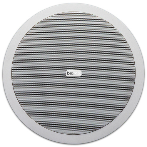 Biamp CM1008 white 8-inch two-way built-in loudspeaker with aluminum grill