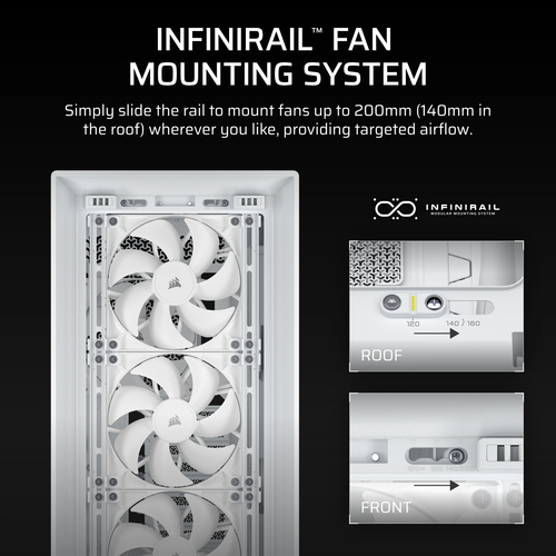 top and front cooling setup with included PWM fans in FRAME