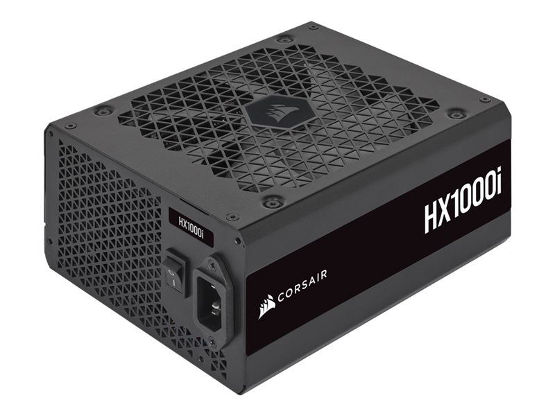 Corsair HX1000i 1000W PSU front view showing power switch and AC inlet