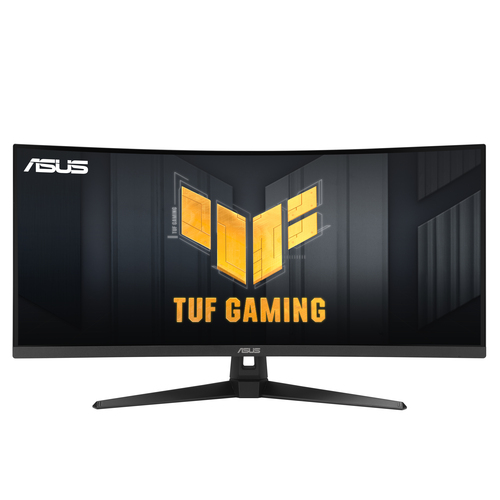 ASUS TUF Gaming VG34VQ3B black curved monitor photo showing 1500R immersive display