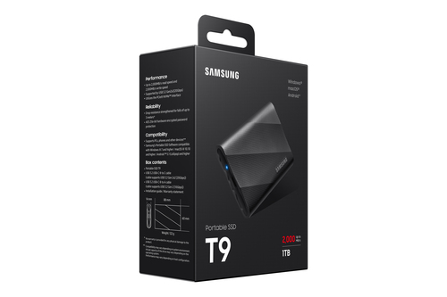 Samsung MU-PG1T0B 1TB Portable SSD USB-C 3.2 Gen2 – 2000MB/s, Black