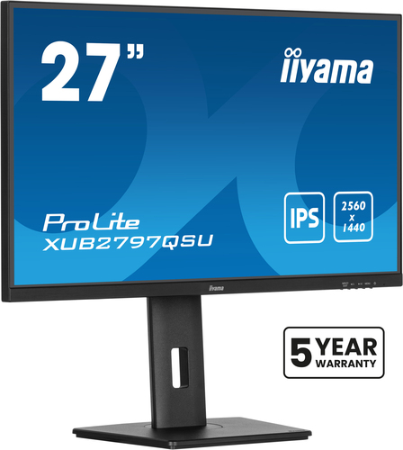 iiyama ProLite IPS technology, (27"), 2560 x 1440 pixels, QHD LED Monitor