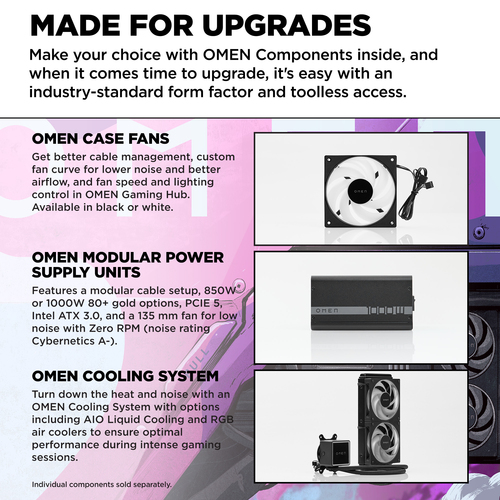 HP OMEN 35L Gaming GT16-0037na, AMD Ryzen™ 7, 8700F, 16GB/1TB, W11 Home Desktop