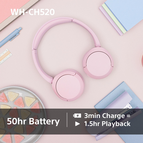Sony (WHCH520Y.CE7), Wireless, 20 - 20000 Hz, Headset/Headphones, Yellow