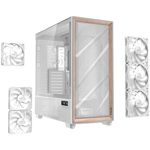 Antec FLUX PRO White EUV, Glass, Plastic, Steel, Tempered glass, Full Tower Case